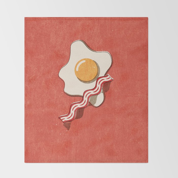 FAST FOOD / Egg and Bacon Throw Blanket Gallery Image 2