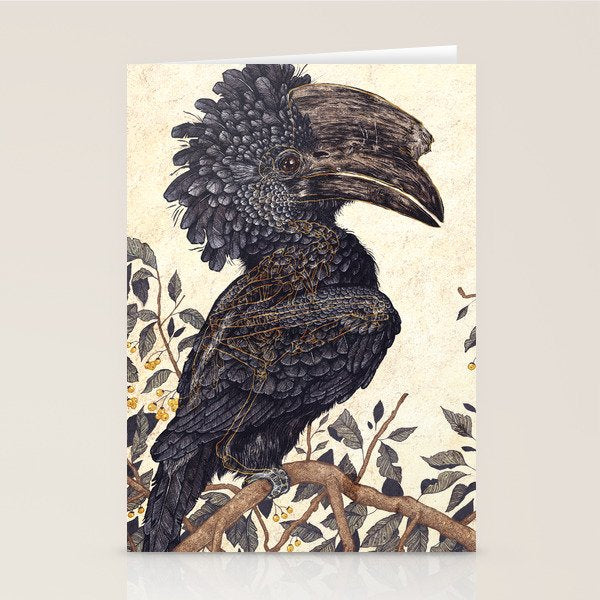 Silvery Cheeked Hornbill Stationery Card Gallery Image 2