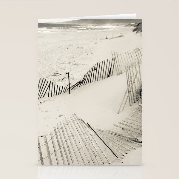 beach fence no. 7 - sea ocean nature photography  Stationery Card Gallery Image 2