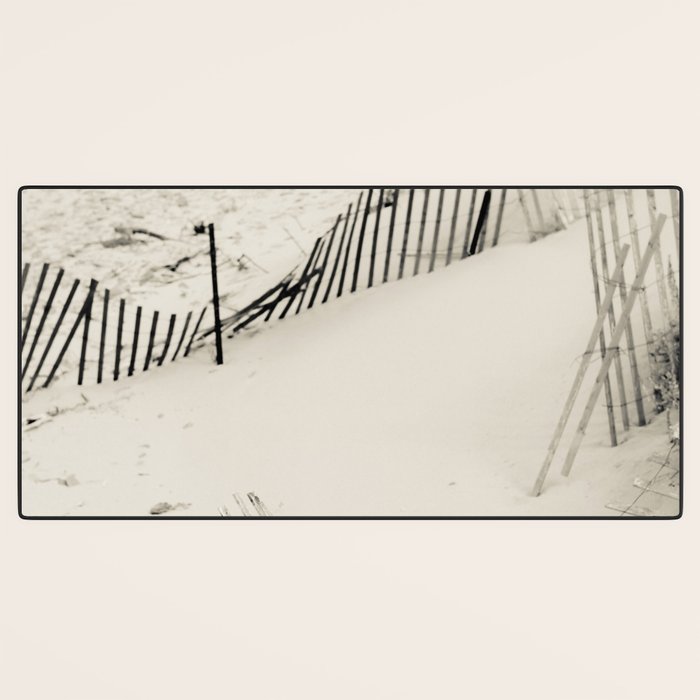 beach fence no. 7 - sea ocean nature photography  Desk Mat Gallery Image 3
