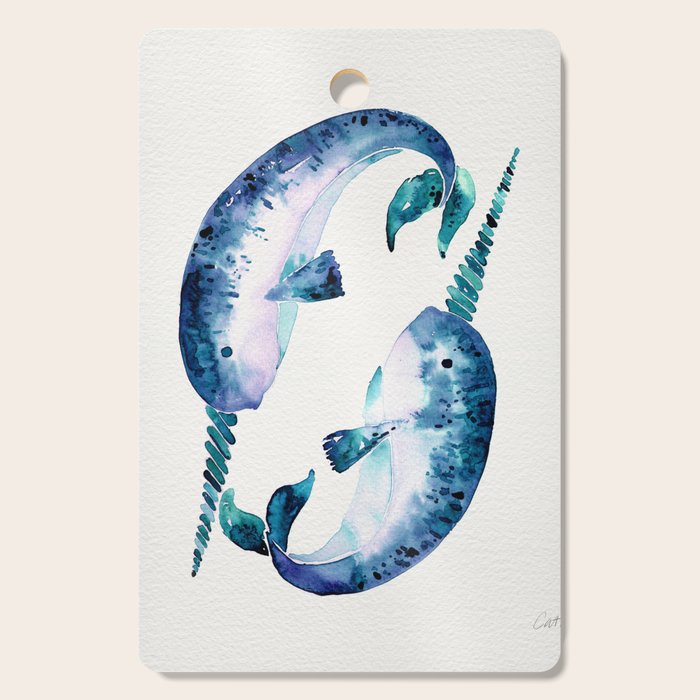 Blue Narwhals Cutting Board Gallery Image 1