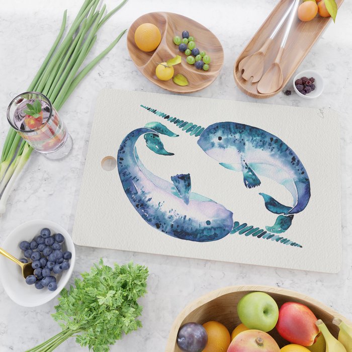 Blue Narwhals Cutting Board Gallery Image 2