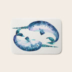 Blue Narwhals Bath Mat Gallery Image 1