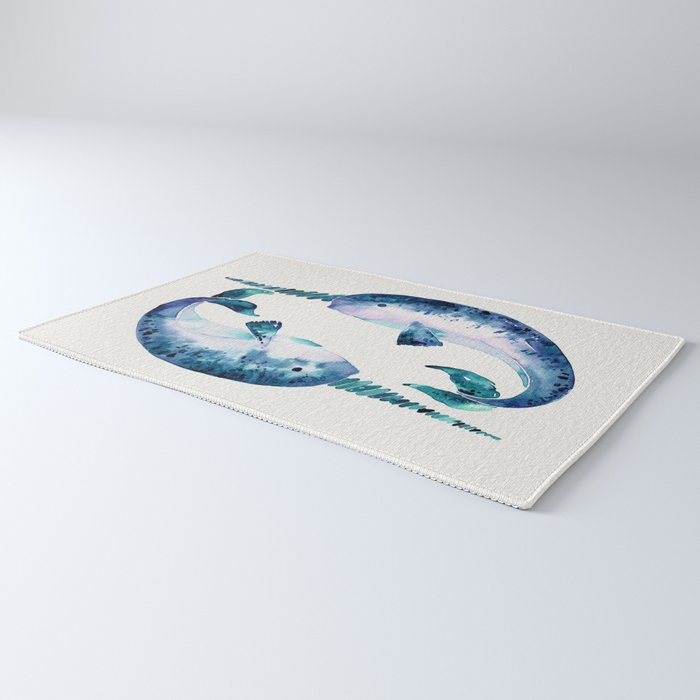 Blue Narwhals Rug Gallery Image 3