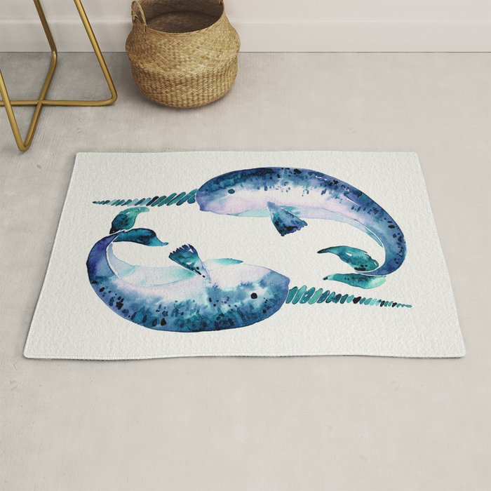 Blue Narwhals Rug Gallery Image 1