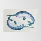 Blue Narwhals Rug Gallery Image 2