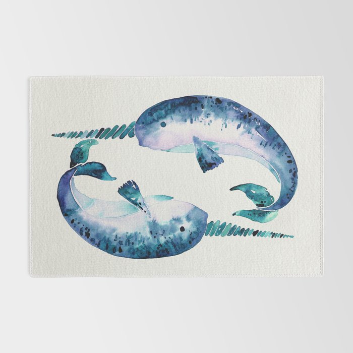 Blue Narwhals Rug Gallery Image 2