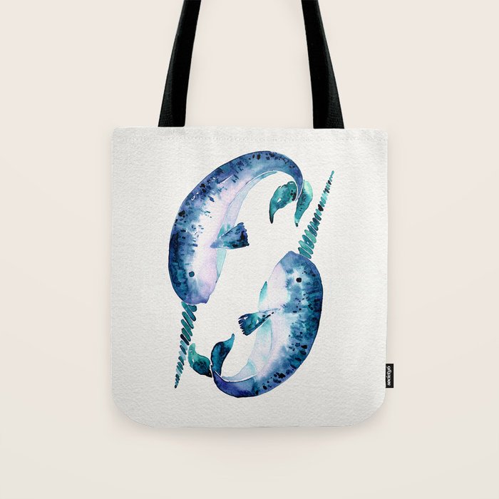 Blue Narwhals Tote Bag Gallery Image 1