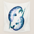 Blue Narwhals Wall Tapestry Gallery Image 4