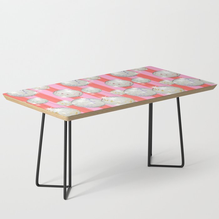 Striped Party Disco Ball Pink Coffee Table Gallery Image 1