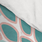Festive, Modern, Floral Prints, Teal and Coral Comforter Gallery Image 4
