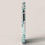 Festive, Modern, Floral Prints, Teal and Coral iPhone Case Gallery Image 2