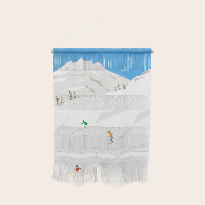Snowy Mountain Skiers Wall Hanging Gallery Image 1