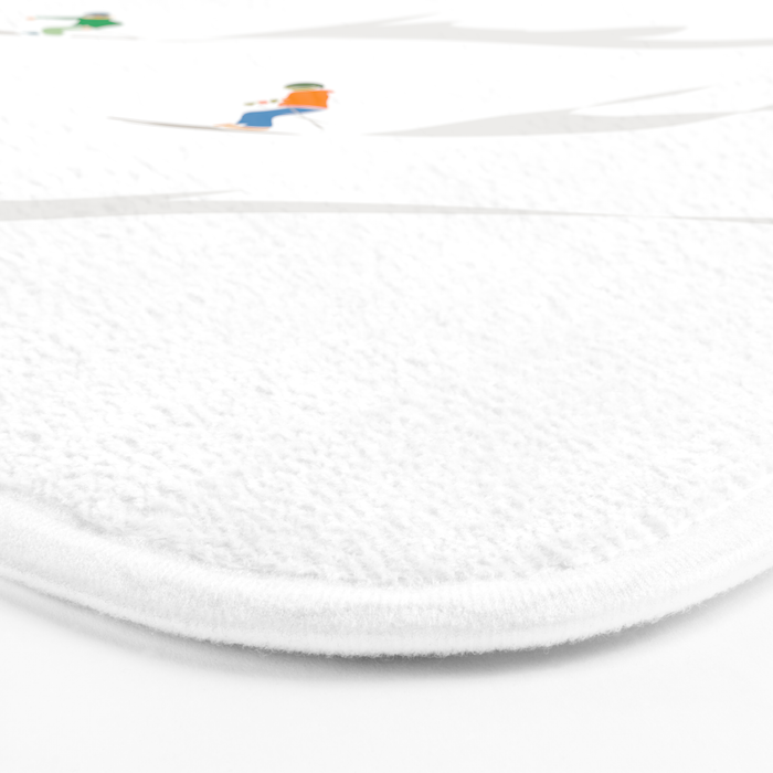 Snowy Mountain Skiers Bath Mat Gallery Image 3