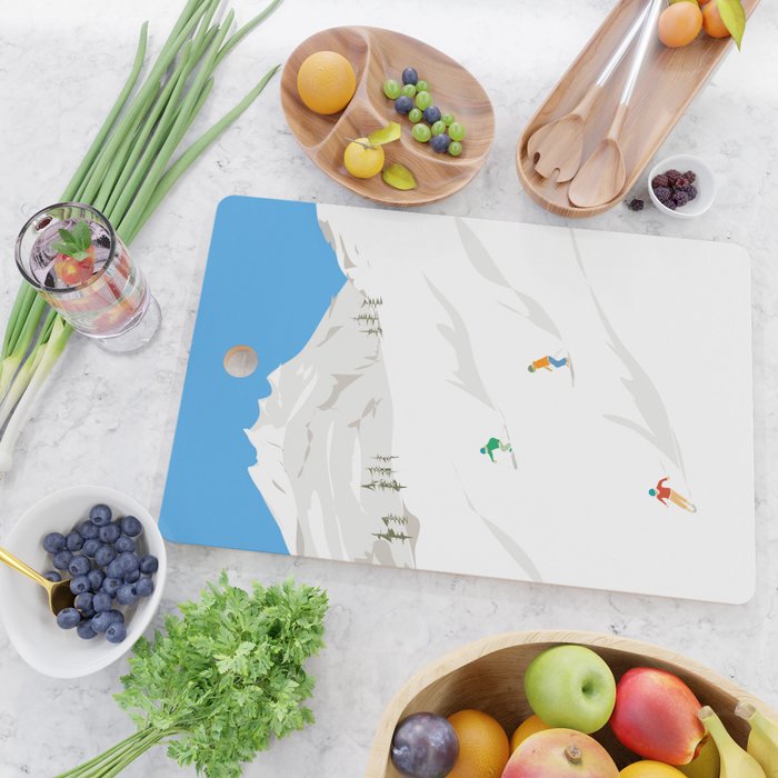 Snowy Mountain Skiers Cutting Board Gallery Image 2