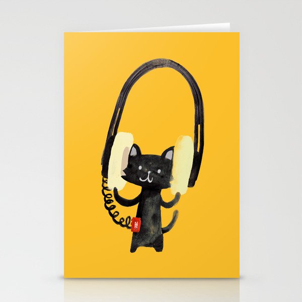 I Love Huge Headphone Stationery Card Gallery Image 1