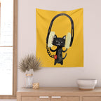 I Love Huge Headphone Wall Tapestry Gallery Image 2