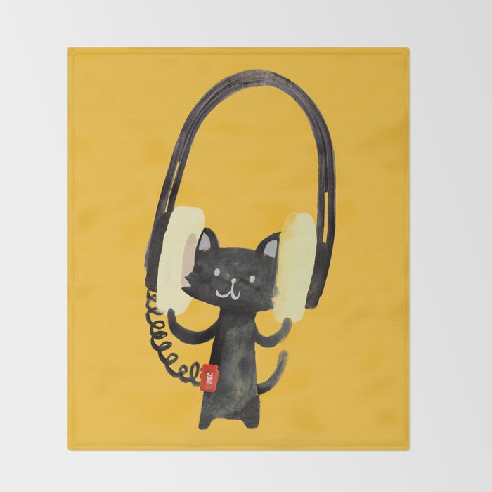 I Love Huge Headphone Throw Blanket Gallery Image 2
