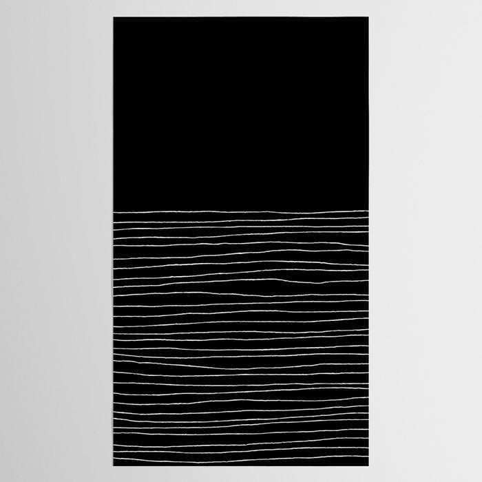 Hand Striped black and white Tablecloth Gallery Image 2