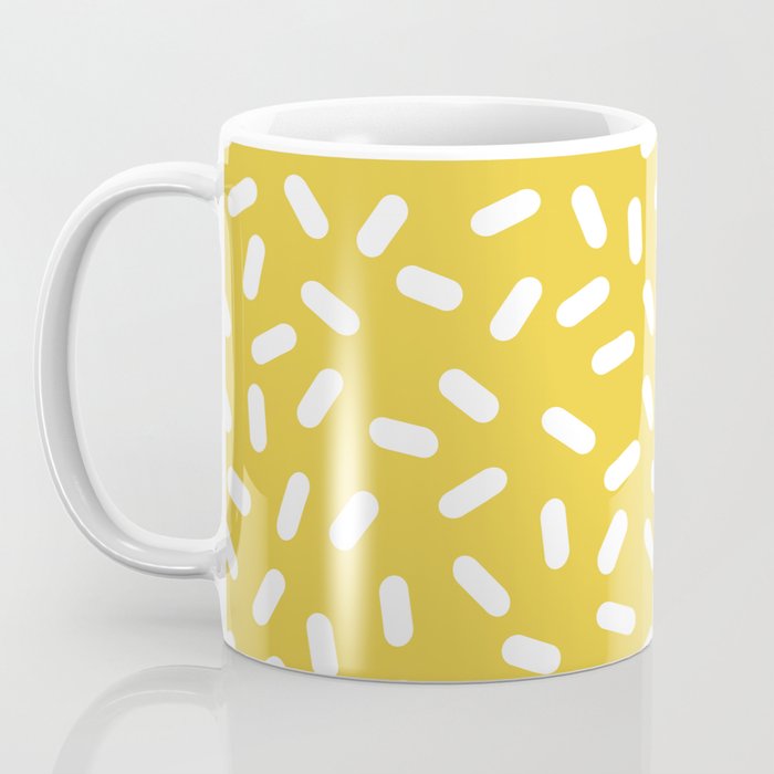 Somethin' Somethin' - yellow bright happy sprinkles pills dash pattern rad minimal prints Coffee Mug Gallery Image 3