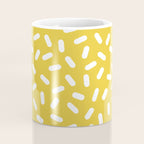 Somethin' Somethin' - yellow bright happy sprinkles pills dash pattern rad minimal prints Coffee Mug Gallery Image 4