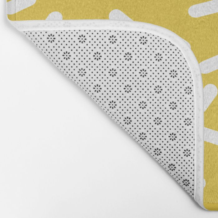 Somethin' Somethin' - yellow bright happy sprinkles pills dash pattern rad minimal prints Bath Mat Gallery Image 2