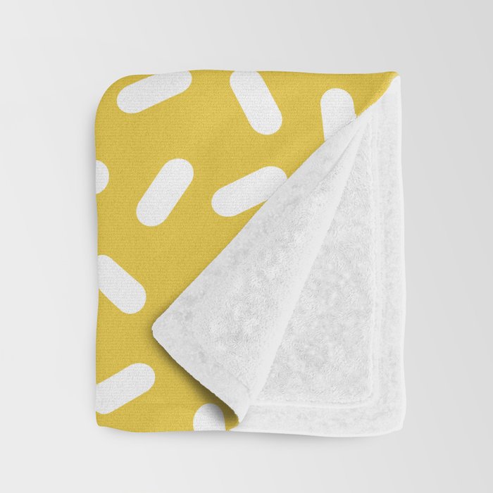 Somethin' Somethin' - yellow bright happy sprinkles pills dash pattern rad minimal prints Throw Blanket Gallery Image 3