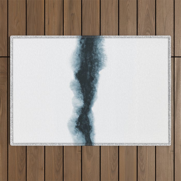 Abstract Watercolor Teal Turquoise Painting Outdoor Rug Gallery Image 1