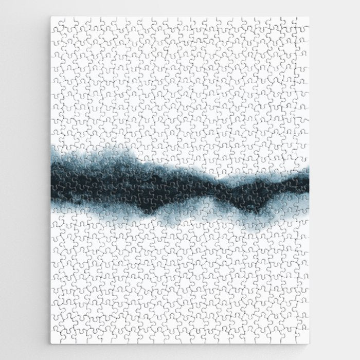 Abstract Watercolor Teal Turquoise Painting Jigsaw Puzzle Gallery Image 1