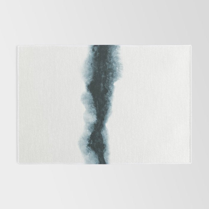 Abstract Watercolor Teal Turquoise Painting Rug Gallery Image 2