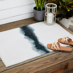 Abstract Watercolor Teal Turquoise Painting Outdoor Rug Gallery Image 2