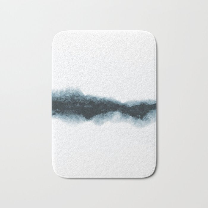 Abstract Watercolor Teal Turquoise Painting Bath Mat Gallery Image 1