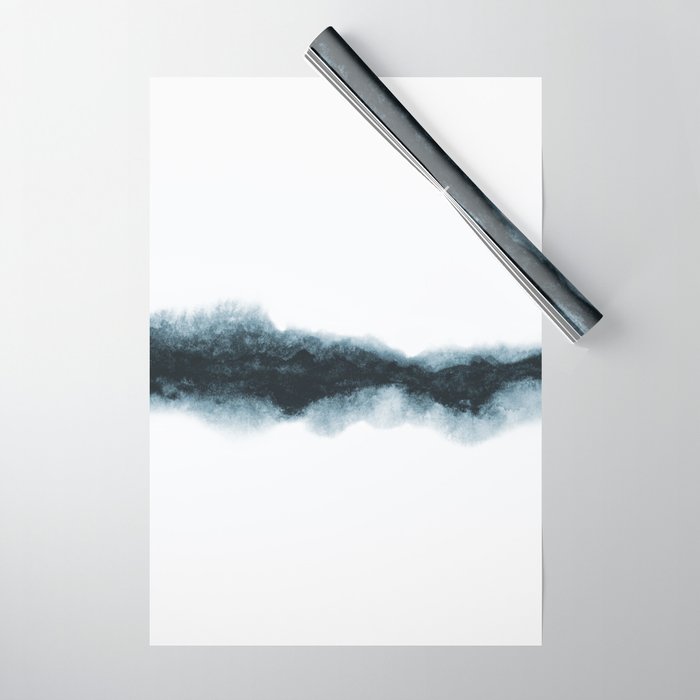 Abstract Watercolor Teal Turquoise Painting Wrapping Paper Gallery Image 1