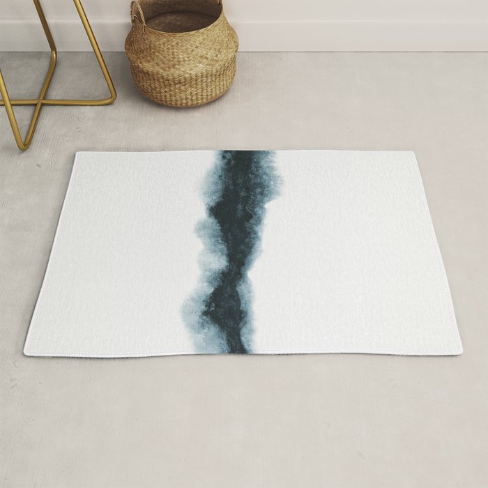 Abstract Watercolor Teal Turquoise Painting Rug Gallery Image 1