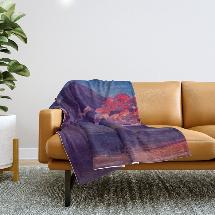 A Sunset for Hara - Nature Landscape Throw Blanket Gallery Image 1
