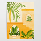 Garden Hacienda / Whimsical Landscape Illustration Poster Gallery Image 4