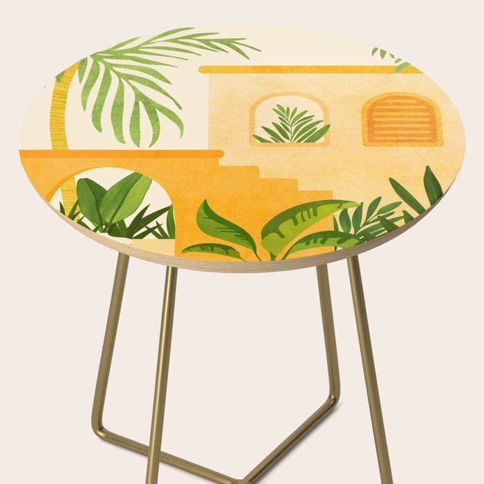 Garden Hacienda / Whimsical Landscape Illustration Side Table Gallery Image 2