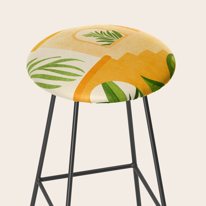 Garden Hacienda / Whimsical Landscape Illustration Stool Gallery Image 2