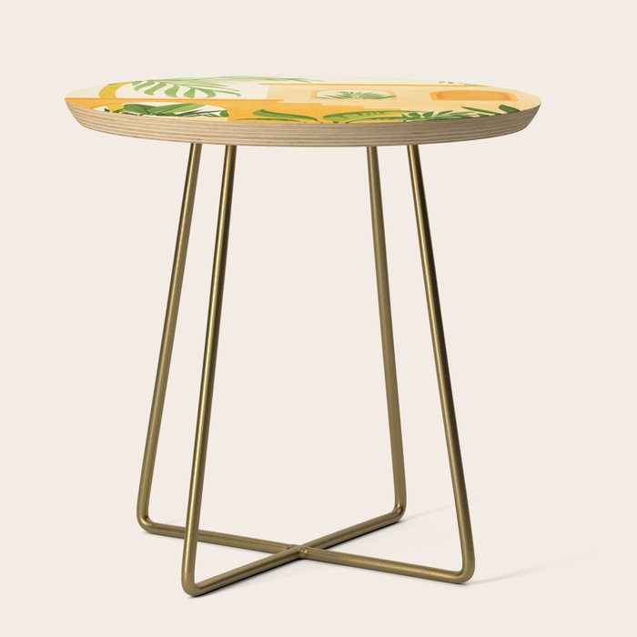 Garden Hacienda / Whimsical Landscape Illustration Side Table Gallery Image 1
