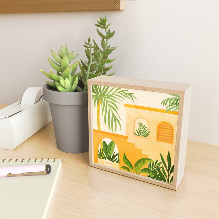 Garden Hacienda / Whimsical Landscape Illustration Mini Art Print Gallery Image 2