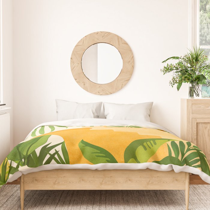 Garden Hacienda / Whimsical Landscape Illustration Duvet Cover Gallery Image 3
