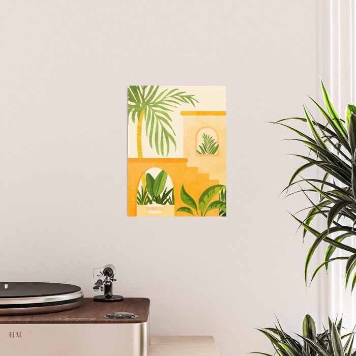 Garden Hacienda / Whimsical Landscape Illustration Poster Gallery Image 2