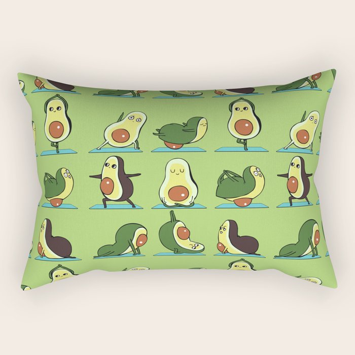 Avocado Yoga Rectangular Pillow Gallery Image 1