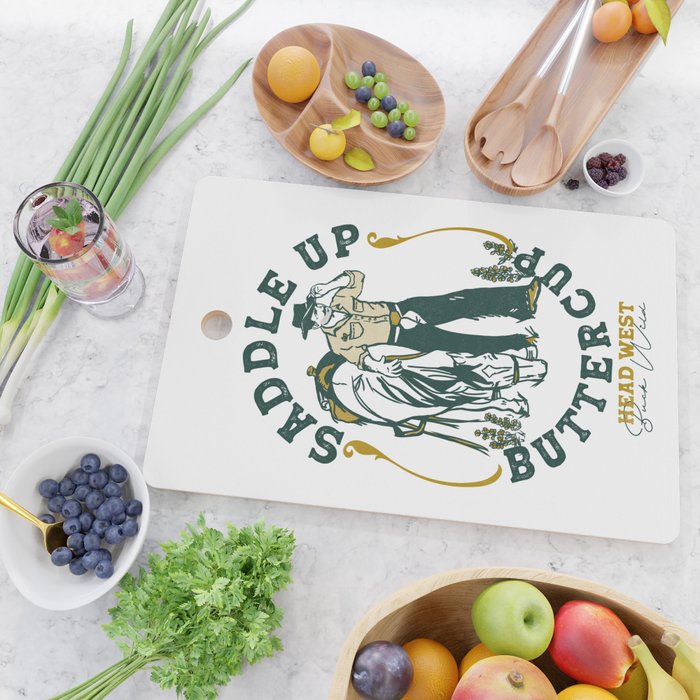 Saddle Up Buttercup: Head West Cowboy Cutting Board Gallery Image 2
