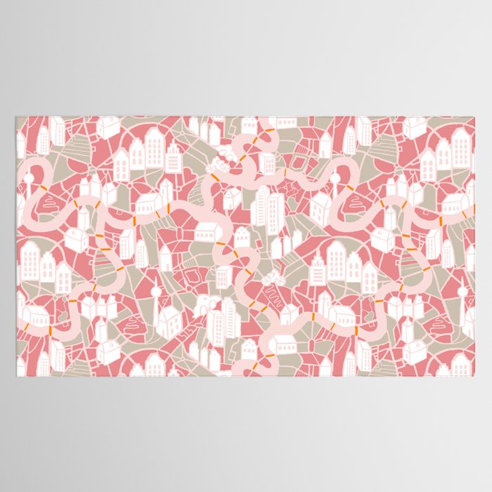ma ville mon amour; City life collection pearl pink  Tablecloth Gallery Image 2