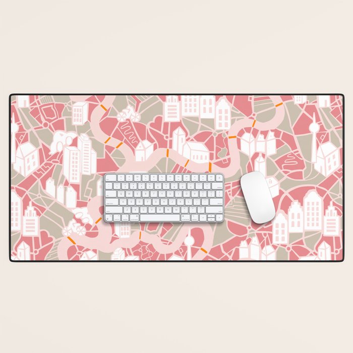 ma ville mon amour; City life collection pearl pink  Desk Mat Gallery Image 1