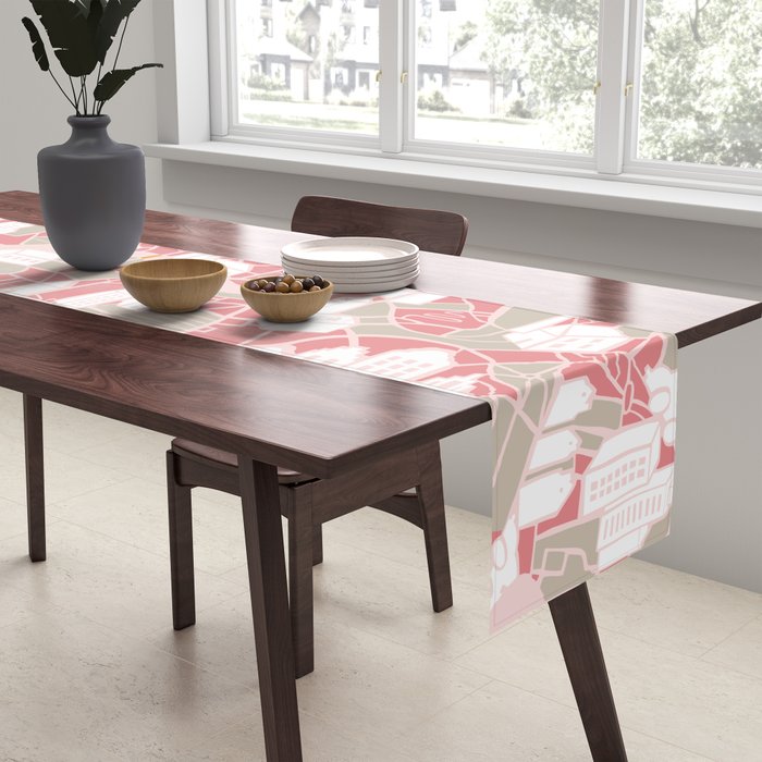 ma ville mon amour; City life collection pearl pink  Table Runner Gallery Image 2