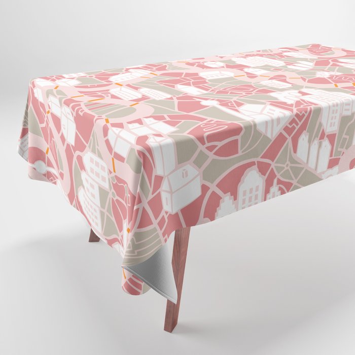 ma ville mon amour; City life collection pearl pink  Tablecloth Gallery Image 1