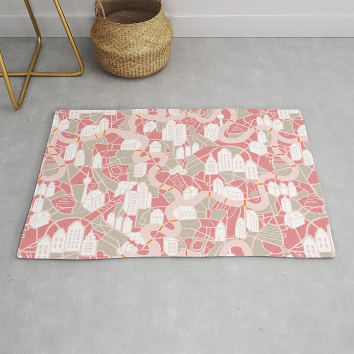 ma ville mon amour; City life collection pearl pink  Rug Gallery Image 1