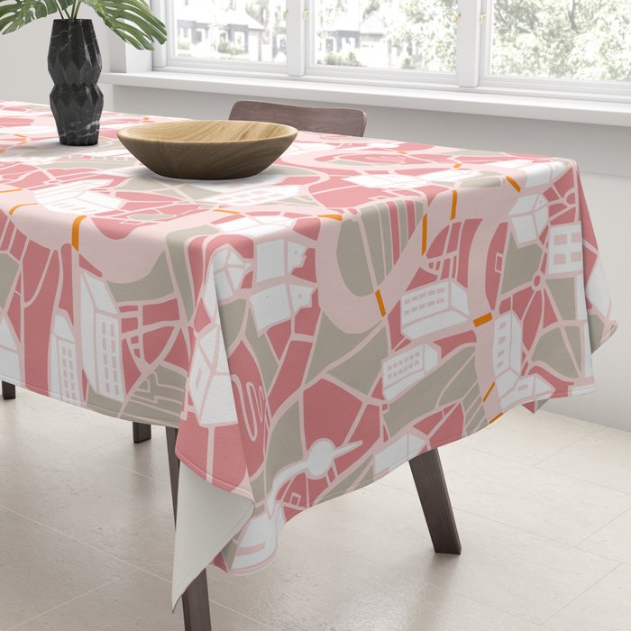ma ville mon amour; City life collection pearl pink  Tablecloth Gallery Image 3